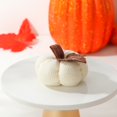 thumbnail image 5 of Crochet Pumpkins 1Pc White Faux Knit Pumpkin Small Autumn Decor for Thanksgiving Halloween Winter Farmhouse Mantel Shelf Table, 5 of 5