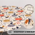 thumbnail image 3 of Shiyou-nappe Ronde Extensible Ajustée avec Élastique Spandex Housse Ronde Lavable Protecteur de Table à Manger pour Intérieur Extérieur, 3 of 4