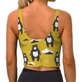 thumbnail image 4 of Uemuo Cartoon Bear Yellow Pattern Women's Sports Bra - High Impact Support, Breathable, and Comfortable Athletic Bra for Running, Yoga, and Workouts, 4 of 9