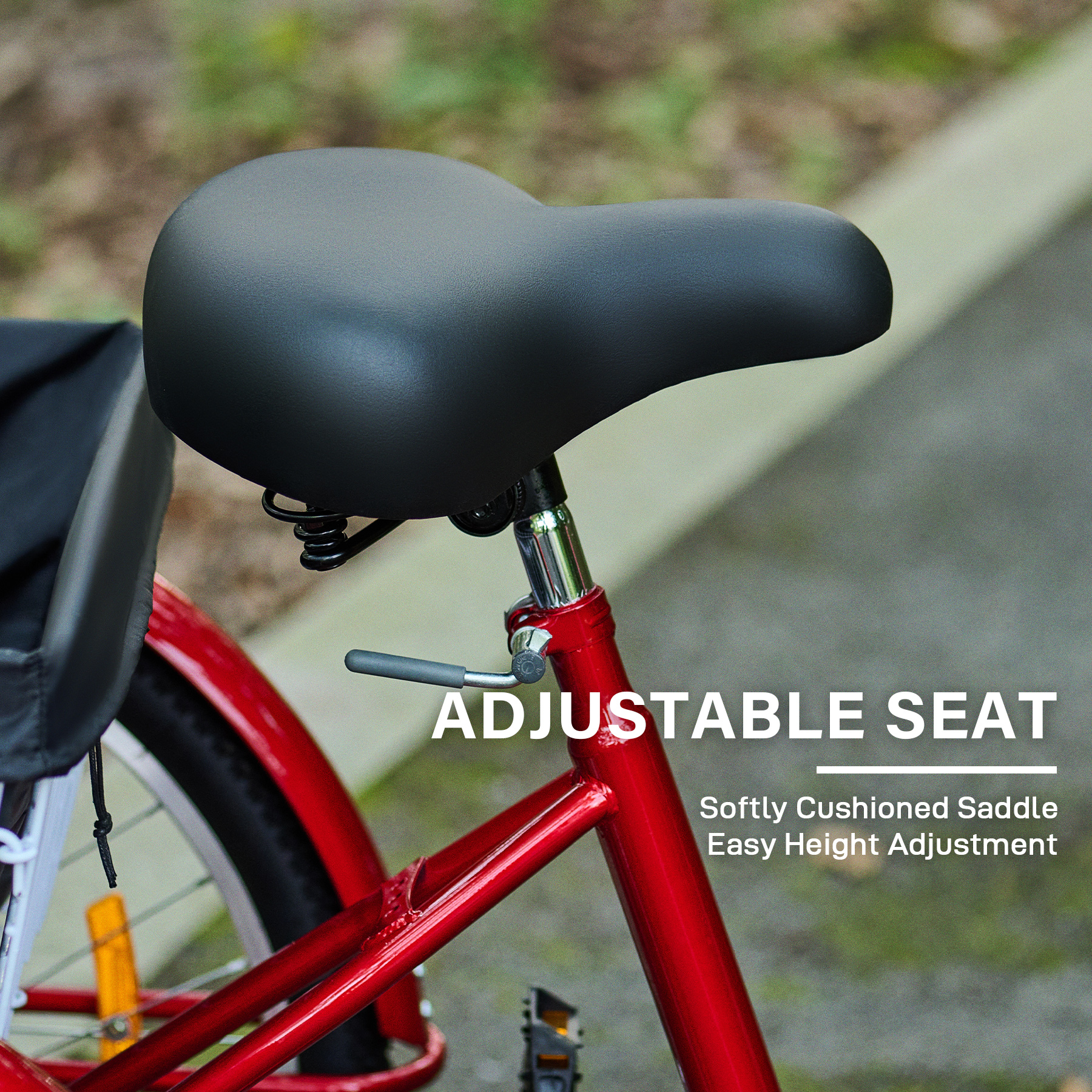 Viribus Adult Tricycle 26 Inch 3 Wheel Bike with 8 Speeds Flexible Seating Basket Red