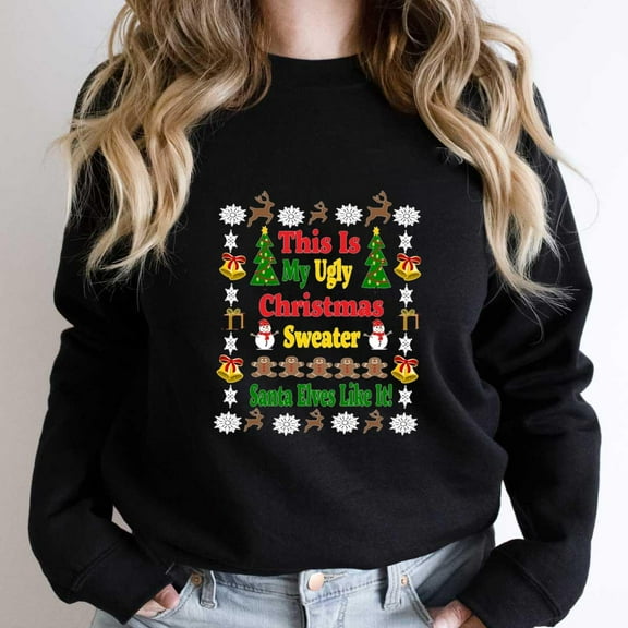 Funny Ugly Christmas Sweater Family Holiday Graphic - Must-Have SW10943 Unisex Sweatshirt, Up to Size 5XL