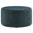 thumbnail image 2 of Callum Large 29" Round Woven Heathered Fabric Upholstered Ottoman, 2 of 7