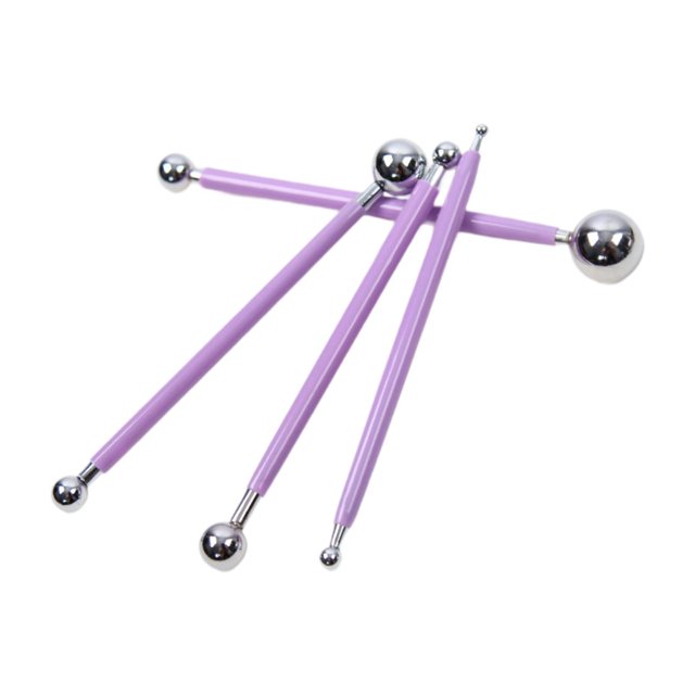Abbracc 4 Pcs Outils de Pointillage pour Stylet Boule Argile Sculpture Deux Extrémités violet