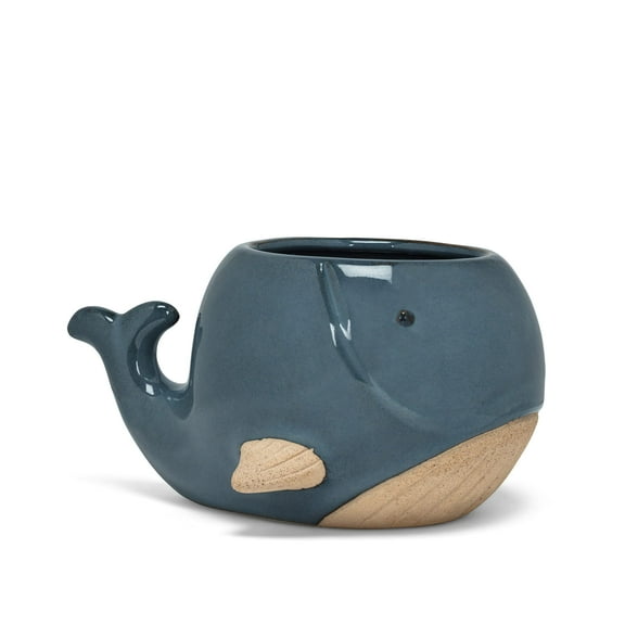 Abbott Collection 27-CRITTER-874-LG Large Whale Planter, Blue