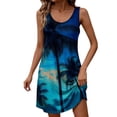 thumbnail image 5 of FDGIU Women's Sleeveless Print Scoop Neck Bodycon Mini Dress, Casual Summer Form-Fitting Short Dress, 5 of 7