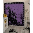 thumbnail image 4 of Halloween Castle Shower Curtain Set ，Waterproof Fabric Shower Curtains Black Witch Pumpkin Retro Purple Bottom Shower Curtains for Bathroom,Bathroom Decor 36"x72", 4 of 6