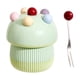 thumbnail image 2 of Set de portatenedores de fruta con champiñones – El soporte cerámico incluye 6 tenedores de acero inoxidable, adorno decorativo de cocina y accesorio para servir postres y snacks, 2 of 6
