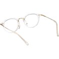thumbnail image 4 of Classic Horn Rimmed Round Eyeglasses Thin Metal Arms Clear Lens 47mm (Clear / Clear), 4 of 4
