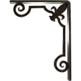 thumbnail image 4 of Ekena Millwork 1 1/2"W x 5 1/2"D x 8"H Fleur De Lis Wrought Iron Bracket, (Single center brace), Antiqued Warm Silver, 4 of 8