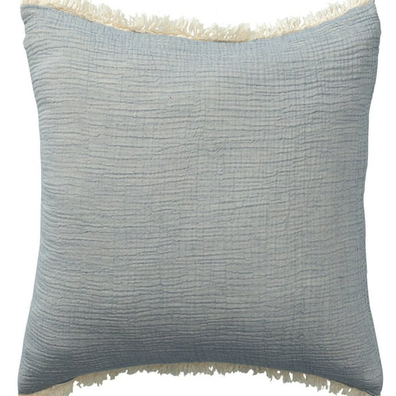 LR Home Avery Turkish Cotton Poly Filled Pillow in Blue, 20" x 20"