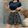 thumbnail image 2 of XIAONU Spot Print Skort for Women Elastic High Waist Side Pockets Relaxed Fit Bottoms, 2 of 5