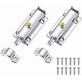 thumbnail image 1 of 2pcs Stainless Steel Door Catch Door Latches + 12 Screws Self-Locking Latch Door Safety Latch Lock Knob for Interior Door Closet Window Bedroom, 1 of 4