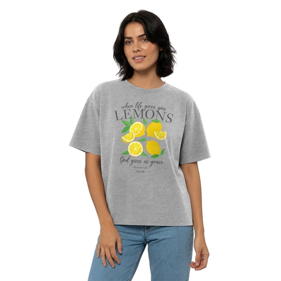 Blessed Girl Womens Short Sleeve T-Shirt Lemons, Light Grey Heather, SM
