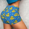 thumbnail image 4 of Daiia Cute Yellow Rubber Ducks Pattern Women's Workout Shorts Biker Shorts - High Waisted Workout Spandex Tummy Control Gym Running Yoga Shorts-Large, 4 of 8