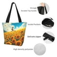 thumbnail image 3 of Bingfone Clear Sky Sunflower Women Shoulder Tote Bags Casual Bag Ladies Shopping Handbag, 3 of 6
