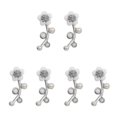 thumbnail image 4 of Qarigey Pendientes de flores de moda para mujer: elegantes y delicados pendientes de tuerca para mujer, pendientes de perlas, elegantes, Type1 NO1, 4 of 6