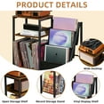 thumbnail image 5 of LELELINKY Record Player Stand - 3-Tier Vinyl Record Storage for up to 150 Albums, Turnable Stand for Living Room, Brown, 5 of 7