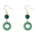 thumbnail image 2 of QIQUWOHUL 925 Sterling Silver Earrings Green Jade Dangle Earrings For Women, 2 of 7