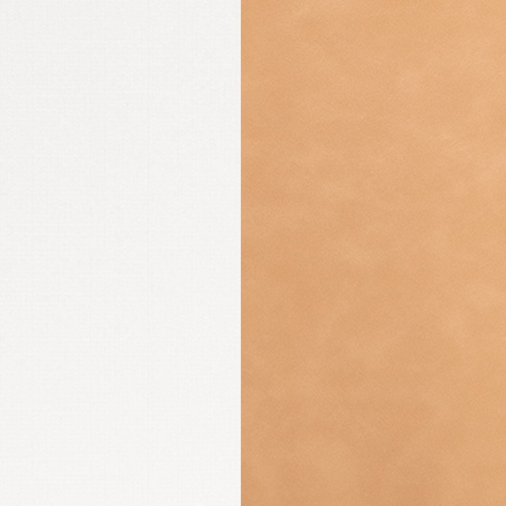 Mainstays - Fauteuil de bureau Daphne, tissu blanc avec similicuir fauve