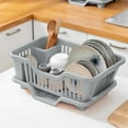 thumbnail image 5 of Thickened Draining Dish Rack Plastic Single Layer Drip Dish Rack Tableware Storage Rack Kitchen Storage Tray Rack, 5 of 6