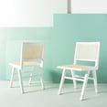 thumbnail image 2 of SAFAVIEH Couture Hattie Coastal Cane Solid Dining Side Chair, White/Natural (Set of 2), 2 of 12