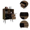 thumbnail image 3 of Prunus Bar Cabinet, One Cabinet, Two Drawers Mahogany / Black, 3 of 9