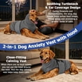 thumbnail image 3 of HQREA Dog Anxiety Vest with Hood Sleeveless Pet Shirt Calming Shirt Jacket for Large Dogs, 3 of 8