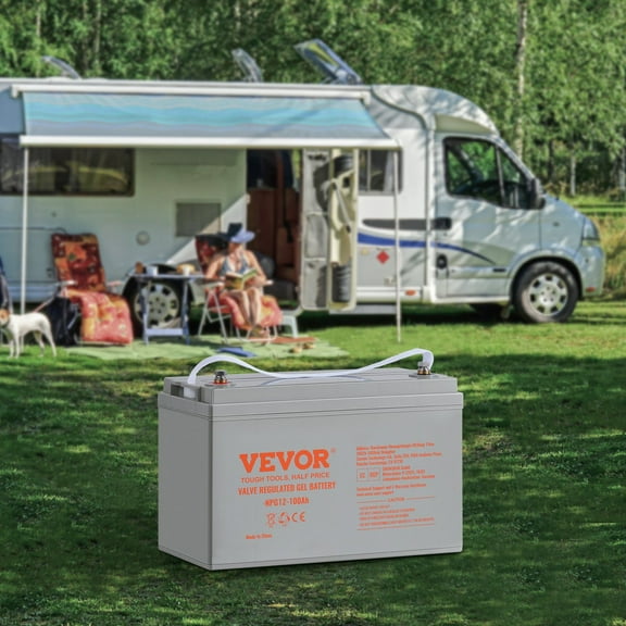 Deep Cycle Rechargeable Battery 12V 100AH, AGM Marine Solar Battery for RV Off-Grid, 800A High Current, UPS Backup Power System
