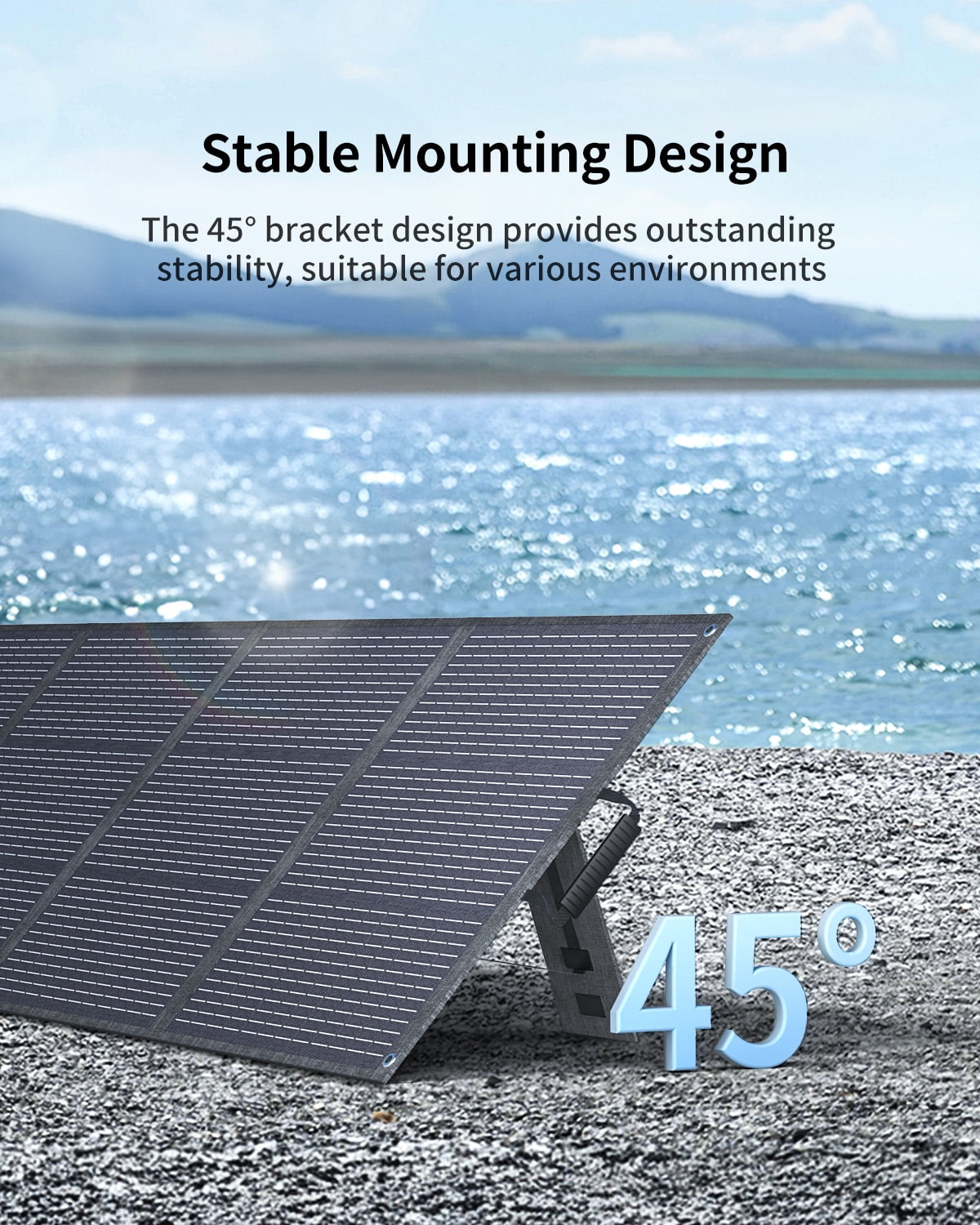 ABOK 200W Portable Solar Panel – 23.5% High Efficiency, Foldable with Kickstand, IP68 Waterproof for Off-Grid, Camping, RV Road Trips, Outdoor Adventures & Home Power Stations