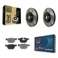 thumbnail image 1 of Transit Auto Front Coated Drilled Slotted Disc Brake Rotors and Ceramic Pads Kit for Car BMW X5 X6 KDC-100017, 1 of 11
