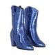 thumbnail image 1 of Platonia|Bota Vaquera Bordada Cowboy Metálica Cobalto Montana Cabra De Mujer, Bota Moderna Estilizada Cowboy, 1 of 5