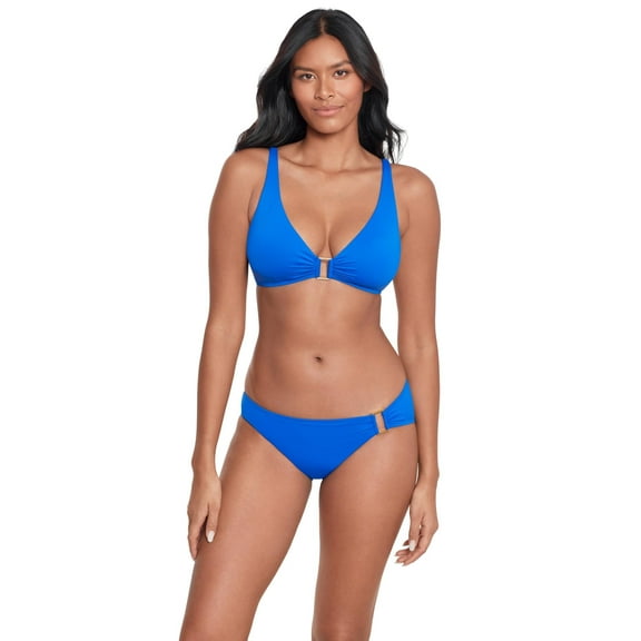 Lauren Ralph Lauren Women's Ring Bikini Swim Top Blue 4 New