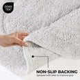 thumbnail image 4 of Cotton Solid 2-Piece Silver Highly Absorbent Non-Slip Oval Bath Rug Set by Superior, 4 of 11