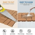 thumbnail image 5 of Miniyam Interlocking Deck Tiles, 44 Packs 11.8"x11.8" Waterproof Patio Floor Decking Tiles for Porch Poolside Balcony Backyard, All Weather Use, Brown(Overlapping), 5 of 7