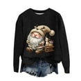thumbnail image 1 of Zhanying Chandail Brun Chocolat Tricot Léger Vintage Chandail de Détente pour Femmes Rouge Col Rond Christmas Sweater, 1 of 5