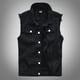 thumbnail image 1 of Chaleco vaquero de moda para hombre, primavera, verano y otoño, chaleco informal negro de marca a la moda, chaleco informal para hombre, chaleco juvenil, 1 of 5