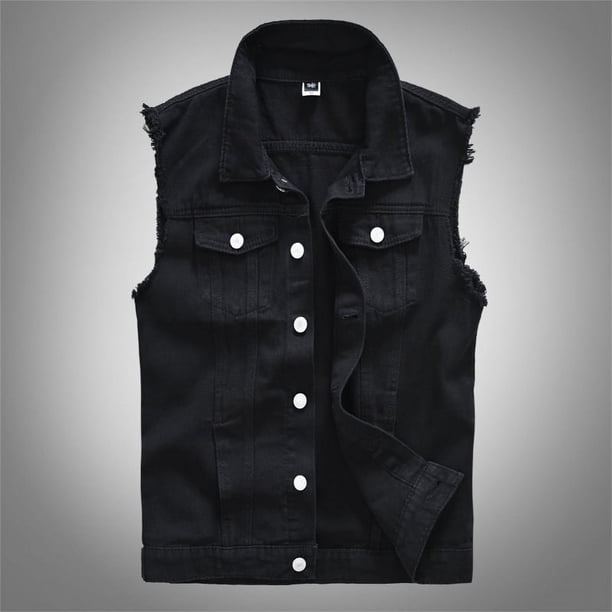Chaleco vaquero de moda para hombre, primavera, verano y otoño, chaleco informal negro de marca a la moda, chaleco informal para hombre, chaleco juvenil