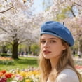 thumbnail image 5 of Women Summer Beret, French Breathable Thin Lightweight Berets, Solid Color Painters Hat Spring Autumn, 5 of 5