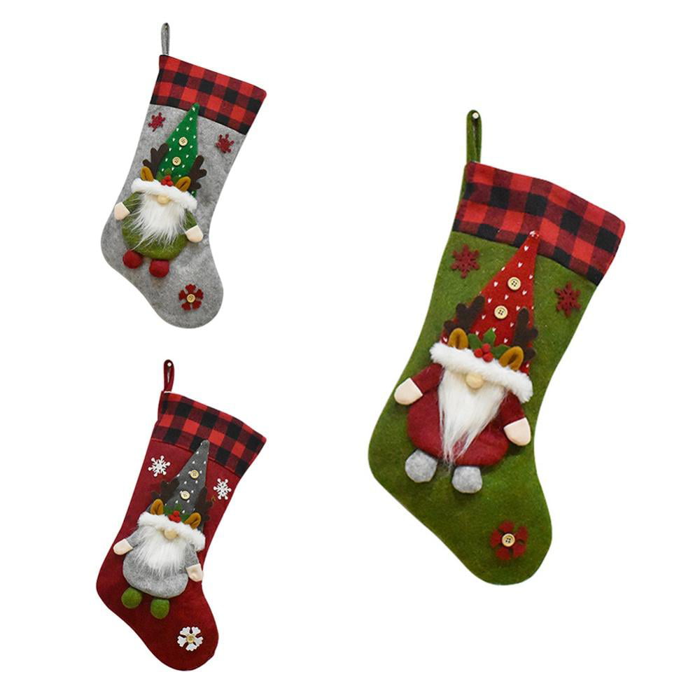 Details about   Christmas Stocking Red And Green With Ssnta Claus 17” By 10” New 