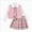Pink, variant on WXFAZCVU Girls School Outfits Dress Shirt Knitted Sleeveless Jacket Skirts with Bow Tie Set Size 8 Years