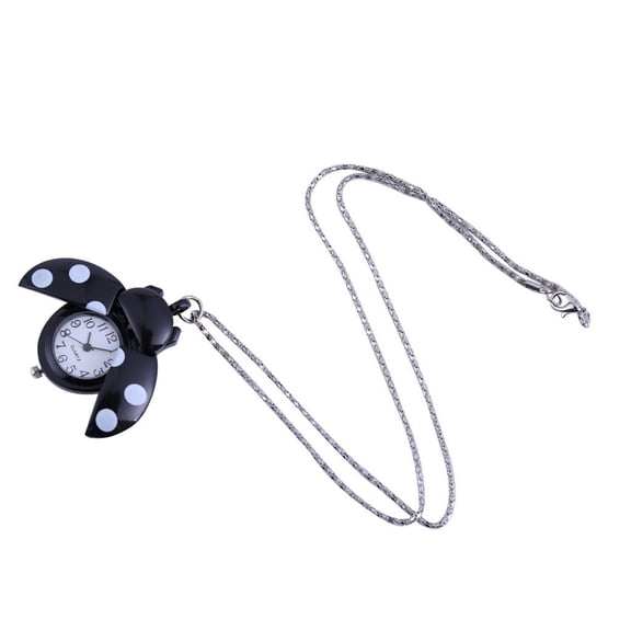 ZsaeSM Beetle Pendant Pocket Watches for Men Uropean Jewelry Creative Ladies Watches Flip Cover Necklace Quartz Watch