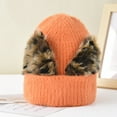 thumbnail image 4 of Generic Beanie Hat for Women Cute Cat Ear Beanie Winter Hat with Horns Beanie Hats Knit Cuffed Warm Ski Caps Women's Elastic Knitting Cold Hat Ski Hat Warm Hat, 4 of 5