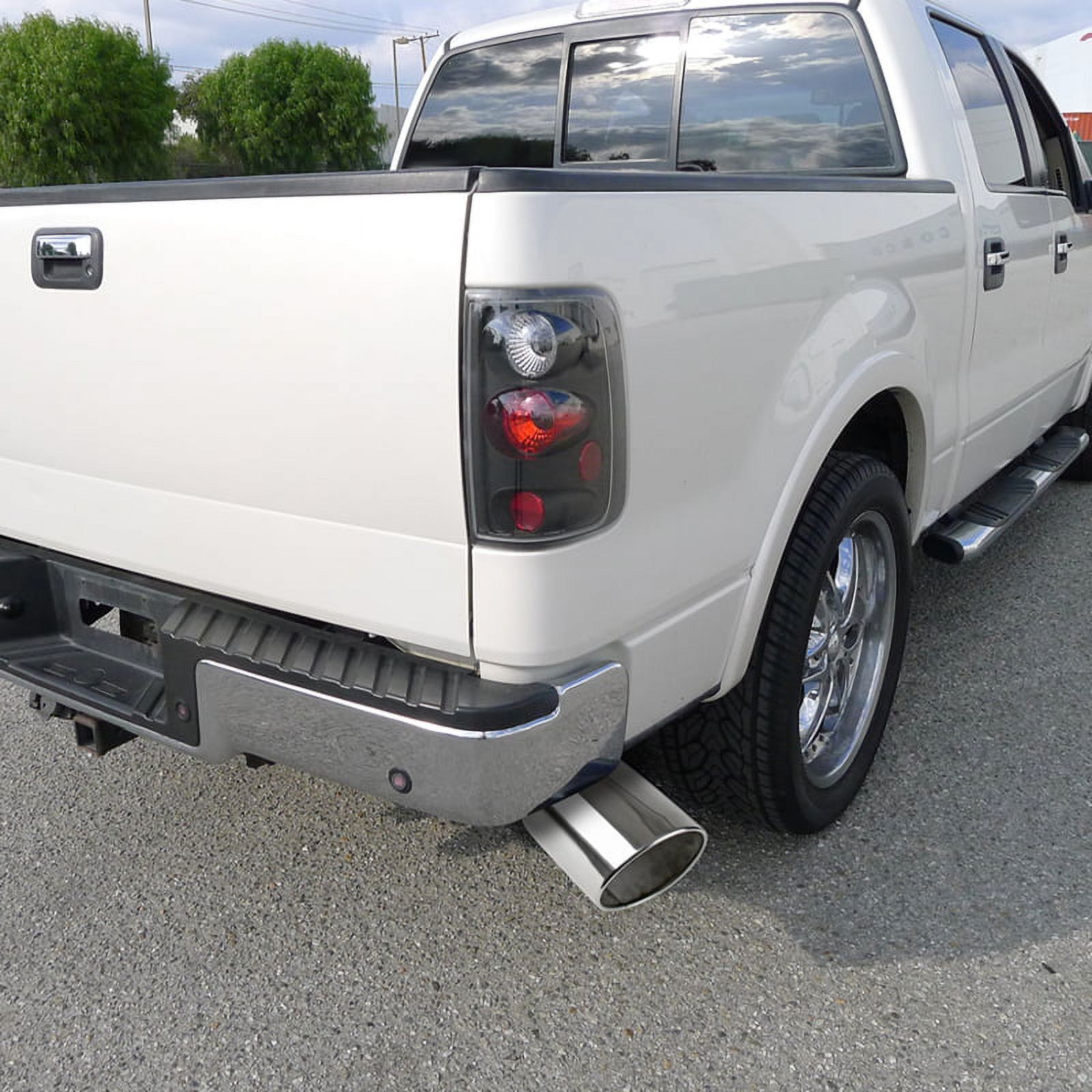 Spec-D Tuning 4"Inlet/8" Outlet Chrome Stainless Steel Truck Bolt-On Exhaust Muffler Tip