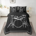thumbnail image 2 of Manfei Drum Kit 7-Piece Twin Bedding Sets,Music Instrument Bedding Comforter Set,White Black Sheet Sets For Boys Kids,Breathable Home Decor Reversible, 2 of 8