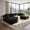 Black, variant on Vanress 133" U-Shaped Modern Sofa Modular Sectional Cloud Couch with Storage & Cupholders, Deep Seat Boneless Couches Corduroy Sofa for Living Room, Bedroom and Apartment, Black