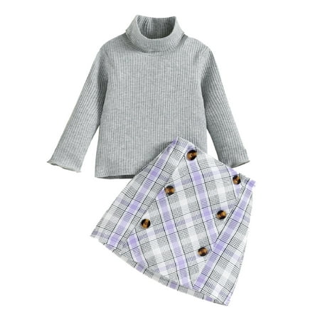 

ASEIDFNSA Summer Clothes for Teen Girls Teens Clothes for Girls Winter Toddler Girls Long Sleeve Ribbed T Shirt Tops Plaid Prints Skirt Outfits