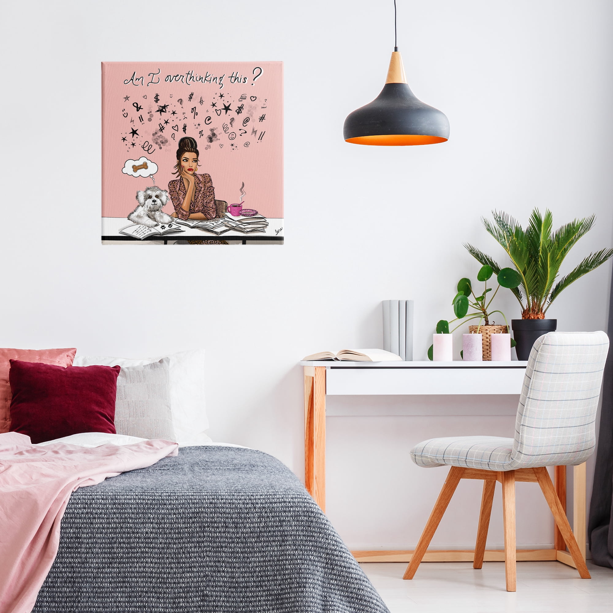 Stupell Industries Overthinking Reflection with Puppy Canvas Wall Art, design by Tara Boone