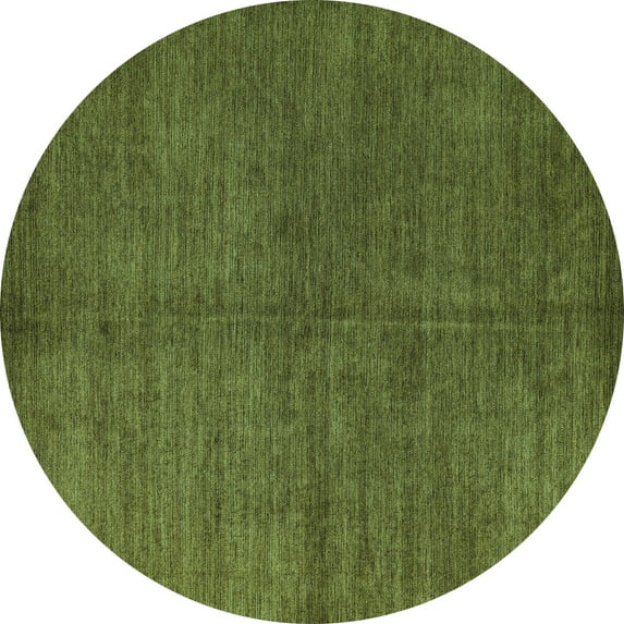 Ahgly Company Machine Washable Indoor Round Abstract Turquoise Blue Modern Area Rugs, 7' Round