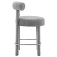 thumbnail image 4 of Modway Toulouse Boucle Fabric Counter Stool - Set of 2 in Light Gray Silver, 4 of 10