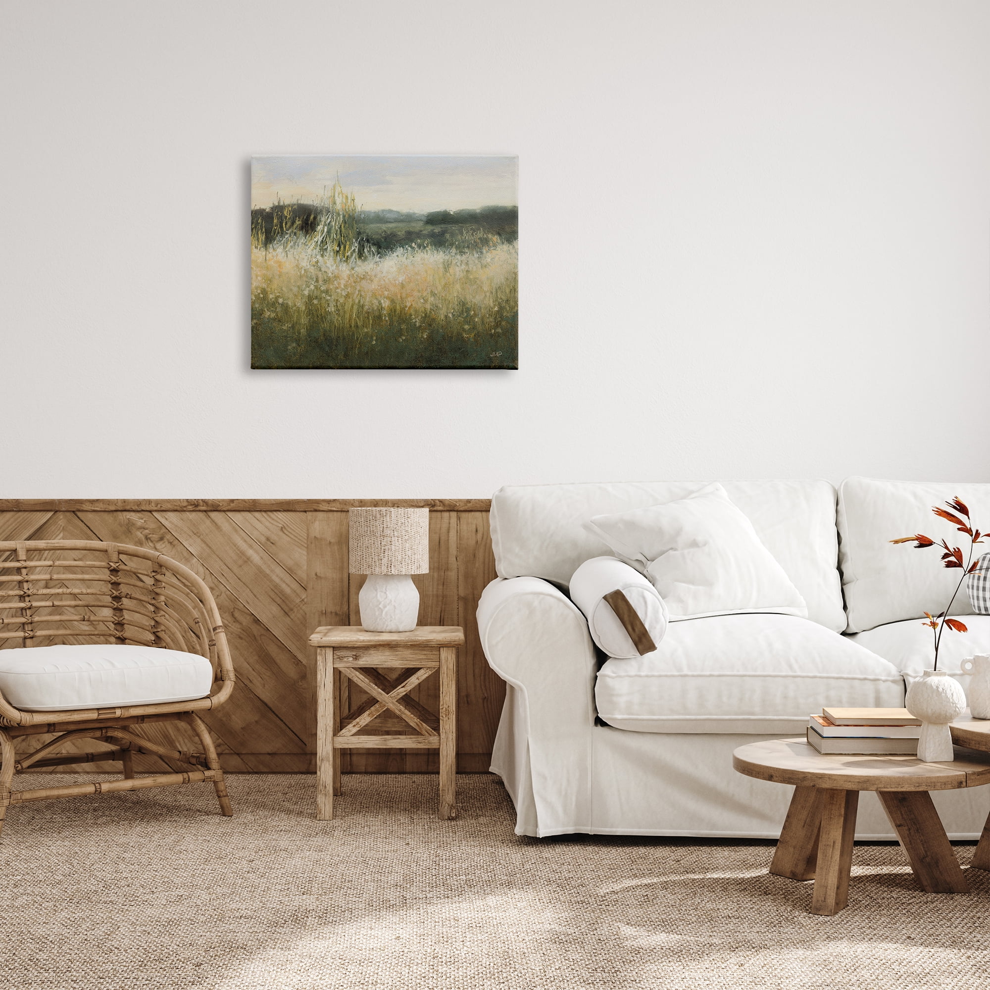 Stupell Industries Abstract Grassland Landscape Abstract Painting Gallery Wrapped Canvas Print Wall Art, 30 x 24